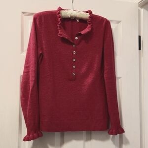 Sundance ruffle neck sweater size small. Pink, not red